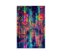 GFGPSALZU Tokyo Urban Flow Poster - Abstract Neon Street Network Art Fashionable Wall Decor - Hanging Art Poster And Mural12x18inch(30x45cm)