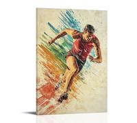 GFGPSALZU Track Poster - Sprinting Limbs As Kinetic Brushstrokes Fashionable Wall Decor - Hanging Art Poster And Mural08x12inch(20x30cm)