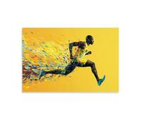 GFGPSALZU Track Poster- The 9.58 Frame - Deconstructed Usain Bolt Stride in Geometric Fragments Fashionable Wall Decor - Hanging Art Poster And Mural24x36inch(60x90cm)