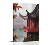 GFGPSALZU Traditional Taoist Building Art for Peaceful Home Ambiance Fashionable Wall Decor - Hanging Art Poster And Mural24x36inch(60x90cm)