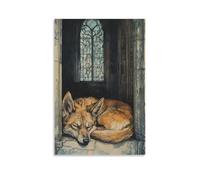 GFGPSALZU Victorian-Era Illustration of A Majestic Stray Dog Sleeping in Church Doorway Fashionable Wall Decor - Hanging Art Poster And Mural12x18inch(30x45cm)