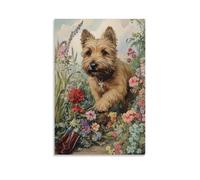GFGPSALZU Victorian-Era Illustration of A Majestic Terrier Digging in A Flowerbed, Gardeners Gloves Nearby Fashionable Wall Decor - Hanging Art Poster And Mural12x18inch(30x45cm)