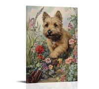 GFGPSALZU Victorian-Era Illustration of A Majestic Terrier Digging in A Flowerbed, Gardeners Gloves Nearby Fashionable Wall Decor - Hanging Art Poster And Mural16x24inch(40x60cm)