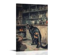 GFGPSALZU Victorian-Era Illustration of A Majestic Tortoiseshell Cat Hunting in The Pantry Fashionable Wall Decor - Hanging Art Poster And Mural08x12inch(20x30cm)