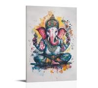 GFGPSALZU Watercolor Ganesha Poster for Spiritual And Peaceful Home Interiors Fashionable Wall Decor - Hanging Art Poster And Mural08x12inch(20x30cm)