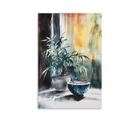 GFGPSALZU Watercolor Zen Still Life Painting for Peaceful Living Room Decor Fashionable Wall Decor - Hanging Art Poster And Mural24x36inch(60x90cm)