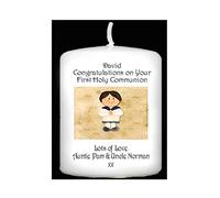 GFH Boy's First Holy Communion Personalised Gift Candle keepsake