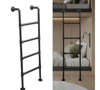 GFHOOZ Heavy Duty 77in Black Metal Fire Escape Ladder for Home Loft Attic Bunk Bed Ladder with Basement Egress Wrought Iron Window Well Ladder (195cm)