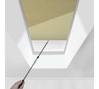 GFHOOZ Honeycomb Shades for Skylights - Manual Cellular Blinds Half Blackout Waterproof Fabric Attic Roof Window Treatment Custom Size (Beige Yellow FA002 W90 x L90 CM)