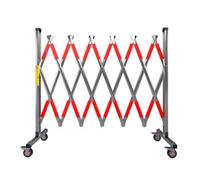 GFHOOZ Stainless Steel Expandable Barricade with Casters, Retractable Safety Barrier Gate, Reflective Folding Crowd Control Fence (200x120cm/6.6x3.9ft) - Portable Traffic Barrie