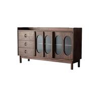 GFHTRELY Buffet Cabinet 140x40x80cm Retro Glass Bar Storage Cabinet Small Apartment Wall Solid Wood Display Table Porch Living Room Decoration Furniture Sideboard(180x40x80cm)