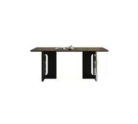 GFHTRELY Center Table Vintage Style Black Rock Slab Dining Table For Home Use Rectangular And Chair Set Bedroom Table(140x80x75cm)