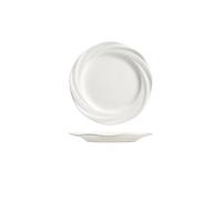 GFHTRELY Creative Western White Ceramic Soup Plate Salad Hotel Dish Restaurant Household Tableware Flat(10 in)