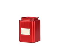 GFHTRELY Tea Can Bulk Tea Storage Container Jar Large Capacity Sealed Square Tinplate Empty Retro Set Single Tea Caddy(Small size-A)