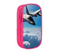 Gfhwpxcnb Aircraft Fighter Jets Pencil Case for Boys and Girls, Large Pencil Case with Compartments Pen Bag Pouch Stationery Organizer for Office School Supplie Pink