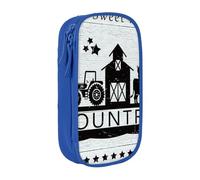 Gfhwpxcnb Farm Sweet Farm Pencil Case for Boys and Girls, Large Pencil Case with Compartments Pen Bag Pouch Stationery Organizer for Office School Supplie Blue