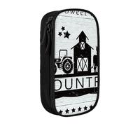 Gfhwpxcnb Farm Sweet Farm Pencil Case for Boys and Girls, Large Pencil Case with Compartments Pen Bag Pouch Stationery Organizer for Office School Supplie Black