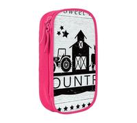 Gfhwpxcnb Farm Sweet Farm Pencil Case for Boys and Girls, Large Pencil Case with Compartments Pen Bag Pouch Stationery Organizer for Office School Supplie Pink