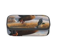 Gfhwpxcnb Hunting Flying Wild Ducks by The Lake Pencil Case Large Capacity Pencil Pouch Pen Bag Stationery Organizer Office Makeup Bag with Compartment for Girls Boys and Adults