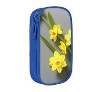 Gfhwpxcnb Narcissus Flowers Pencil Case for Boys and Girls, Large Pencil Case with Compartments Pen Bag Pouch Stationery Organizer for Office School Supplie Blue
