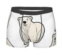 Gfhwpxcnb Polar Bear Print Men'S Underwear Trunks Comfort Breathable Stretch Boxer Shorts Underpants For Men L Black