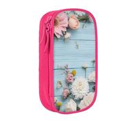 Gfhwpxcnb Teal Barn Door Floral Pencil Case for Boys and Girls, Large Pencil Case with Compartments Pen Bag Pouch Stationery Organizer for Office School Supplie Pink