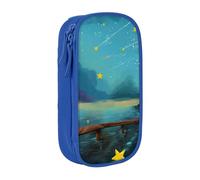 Gfhwpxcnb The Stars Beside The Single-Plank Bridge Pencil Case for Boys and Girls, Large Pencil Case with Compartments Pen Bag Pouch Stationery Organizer for Office School Supplie Blue