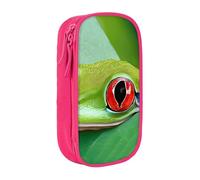 Gfhwpxcnb Tree Frog Baby Pencil Case for Boys and Girls, Large Pencil Case with Compartments Pen Bag Pouch Stationery Organizer for Office School Supplie Pink