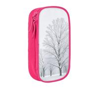 Gfhwpxcnb Trees On Snowy Days Pencil Case for Boys and Girls, Large Pencil Case with Compartments Pen Bag Pouch Stationery Organizer for Office School Supplie Pink