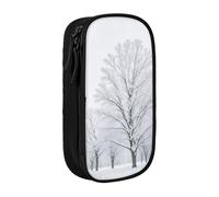 Gfhwpxcnb Trees On Snowy Days Pencil Case for Boys and Girls, Large Pencil Case with Compartments Pen Bag Pouch Stationery Organizer for Office School Supplie Black