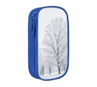 Gfhwpxcnb Trees On Snowy Days Pencil Case for Boys and Girls, Large Pencil Case with Compartments Pen Bag Pouch Stationery Organizer for Office School Supplie Blue