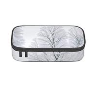 Gfhwpxcnb Trees On Snowy Days Pencil Case Large Capacity Pencil Pouch Pen Bag Stationery Organizer Office Makeup Bag with Compartment for Girls Boys and Adults