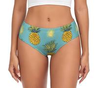 Gfhwpxcnb Tropical Fruit Pineapple Womens Underwear Stretchy Ladies Briefs Basic Pantsfor Teens, Girls, Women Black