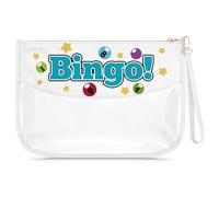 Gfhzdmf Funny Bingo Lover Gift Makeup Bag Bingo Player Gifts for Women Transparent Cosmetic Bag Gambling Lover Present Birthday Christmas Retirement Zipper Travel Pouch