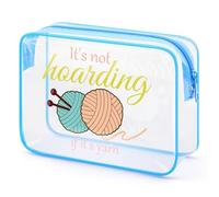 Gfhzdmf Funny Gifts For Crocheting Gifts Makeup Bag Yarn Lovers Gifts Crochet Gift For Crochet Lover PVC Cosmetic Bag Christmas Birthday Gifts For Knitting And Crochet Beginner Crochet Lovers, clear