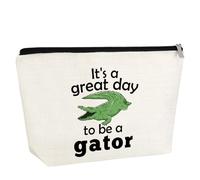 Gfhzdmf Gators Lover Gift for Women Makeup Bag Gator Theme Gift Cosmetic Bag Alligator Gift Florida Love Fan Gift for Gator Gator Decoration for Daughter Girl Sister Birthday Graduation Gift, White