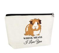 Gfhzdmf Guinea Pig Gift Guinea Pig Lover Animal Lover Gift Makeup Zipper Pouch For Guinea Pig Travel Toiletry Bag Christmas Birthday Gifts For Animal Lovers Friends, White