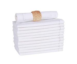 GFI LINEN CLUBS 100% Cotton Slub Cloth Dinner Napkin Set of 12 - Hemstitch, Soft, Durable & Washable - Ideal for Weddings, Fall, Thanksgiving & Christmas - Perfect Everyday Use Table Linen 16x16 INCH