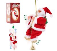 Gfilay Climbing Santa with Music,Novelty Electric Climbing Santa Claus on Rope Sound can be Turned Off, Santa Climbing Animated Christmas Decorations are Xmas Great Gift