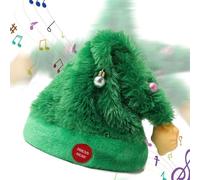 Gfilay Music Swinging Electric Christmas Hat - Dancing Tree Plush Singing and Interactive Musical Santa Hat for Adults Kids - Funny Christmas Decor Gift, 27"