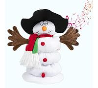 Gfilay Singing and Dancing Snowman Plush Toy,Musical Santa Snowman Doll with 6 Christmas Songs for Christmas Animated Stuffed Decoration