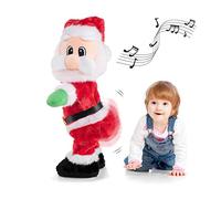 Gfilay Twerking Santa Claus -Dancing Santa with Music Animated Christmas Stuffed Plush Doll Singing English Song Xmas Santa Toy for Kids