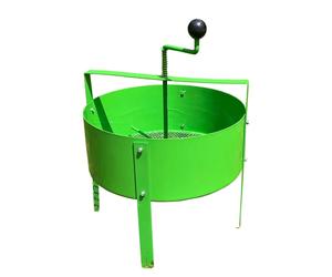 GFJ438 Rotary Soil Compost Sieve Screener with 8mm Mesh, Spring-Loaded Handle, Easy to Use - Wheelbarrow Setup for Fine Soil and Debris