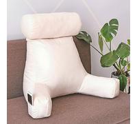 GFKJLOUJK Reading Pillow Extra Large Therapeutic Lumbar Support Cushion With Shredded Memory Foam Reading Back Support Rest Pillow | Adult Backrest Lounge Cushion(Jazz White)