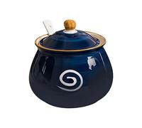 GFKJLOUJK Sugar Bowl Ceramic Salt Jar, with Lid Porcelain Salt Jar Condiment Pots with Spoons for Home Kitchen Bowl