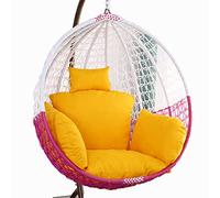 GFKJLOUJK Swing Chair Cushions Outdoor Hanging Swing Chair Seat Thicken Washable Large Hammock Chair Cushion Cover with Headrest and armrests(Bright Yellow)