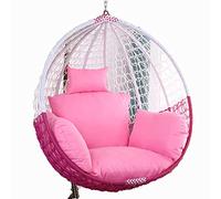 GFKJLOUJK Swing Chair Cushions Outdoor Hanging Swing Chair Seat Thicken Washable Large Hammock Chair Cushion Cover with Headrest and Armrests(Pink)