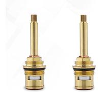 GFKJLOUJK Valves Ceramic Stem Disc Cartridge Valve Quarter Turn 3/4" 20 Spline Replacement Tap Valve Brass Tap Cartridge for Bathroom Kitchen Tap,(Blue)