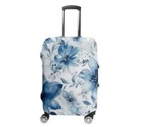 GFLFMXZW Blue Hand Drawn Flowers Luggage Cover for Suitcase Tsa Approved Stylish Suitcase Covers Washable Stretch Suitcase Protector Anti-Scratch Travel Baggage Covers for 19-32 Inch Luggage, style,