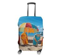 GFLFMXZW Colorful Flip Flops Beach Ball Luggage Cover for Suitcase Tsa Approved Stylish Suitcase Covers Washable Stretch Suitcase Protector Anti-Scratch Travel Baggage Covers for 19-32 Inch Luggage,